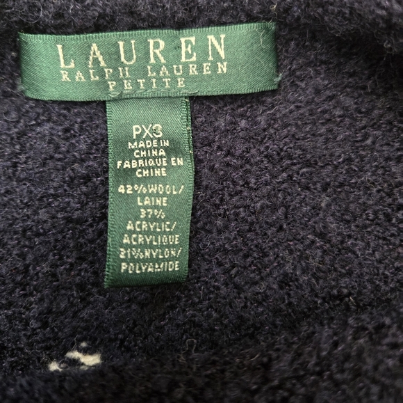 Ralph Lauren Wool Navy and Cream Chevron Striped Sweater. Size PXS - Picture 7 of 10